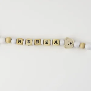 Cadenita de madera personalizada osito natural