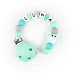 Cadenita de silicona Elefante Menta Personalizada
