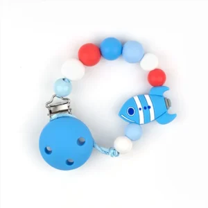 Cadenita Silicona Cohete Azul