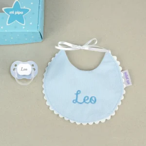 Cajita Baby Babero Azul Personalizada