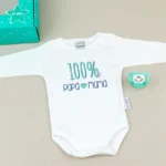 Cajita Divertida Body + Chupete 100% Papá-Mamá Menta