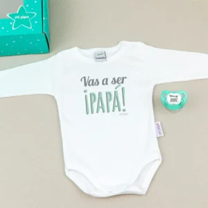 Cajita Divertida Body + Chupete Vas a ser ¡PAPÁ! Menta Cajita Divertida Body + Chupete Vas a ser ¡PAPÁ! Menta