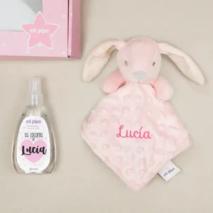 Cajita Dou dou Conejito Rosa y Colonia Personalizada (TEMPORALMENTE DOU DOU CLASICO ROSA)
