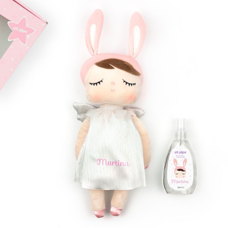 Cajita Muñeca Metoo Angela Ángel Rosa + Colonia personalizada - Imagen 2