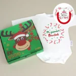 Cajita Navidad Body + Chupete New Classic Blanco Bastones Mi primera Navidad