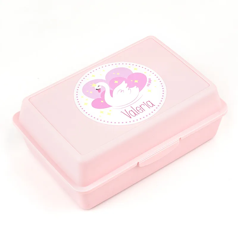 Cajita Porta Alimentos Cisne Rosa personalizada Cajita Porta Alimentos Cisne Rosa personalizada