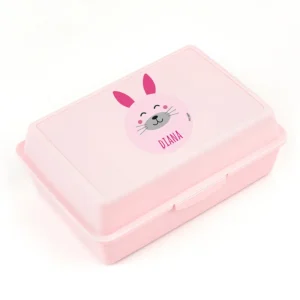 Cajita Porta Alimentos Conejito Rosa personalizada