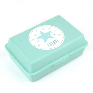 Cajita Porta Alimentos Estrella Menta personalizada