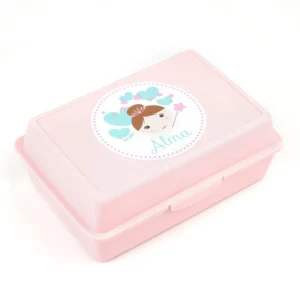 Cajita Porta Alimentos Hada Rosa personalizada