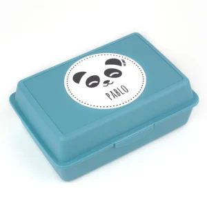 Cajita Porta Alimentos Panda Azul personalizada