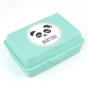 Cajita Porta Alimentos Panda Menta personalizada