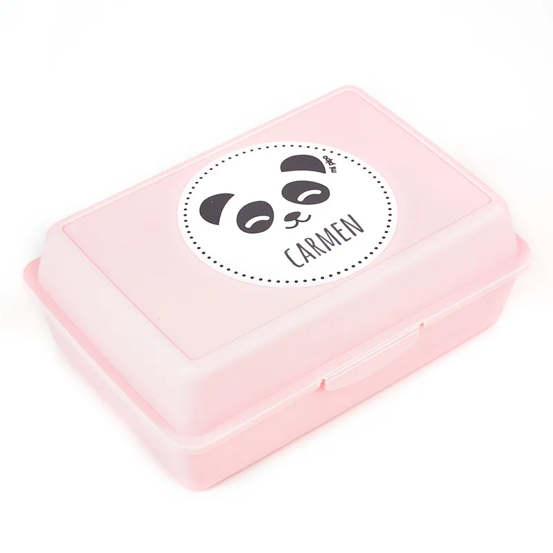 Cajita Porta Alimentos Panda Rosa personalizada Cajita Porta Alimentos Panda Rosa personalizada