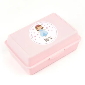 Cajita Porta Alimentos Princesa Rosa personalizada