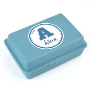 Cajita Porta Alimentos School Azul personalizada