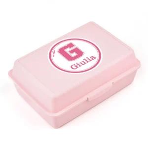 Cajita Porta Alimentos School Rosa personalizada