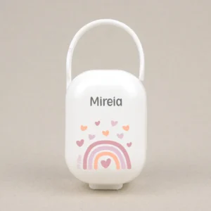 Cajita Portachupetes Deco Arcoíris Blush Personalizada
