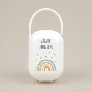 Cajita Portachupetes Deco Arcoíris Soft Personalizada