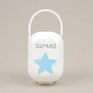 Cajita Portachupetes Deco Estrella Azul Personalizada