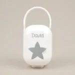 Cajita Portachupetes Deco Estrella Plata Personalizada