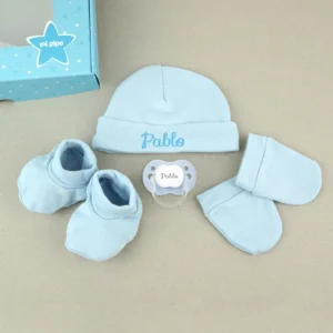 Cajita Set Recién Nacido Azul Personalizado
