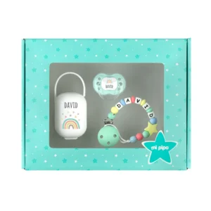 Cajita Top Arcoíris Soft Menta Personalizada