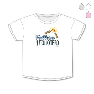 Camiseta Divertida Bebé Fallero y Follonero