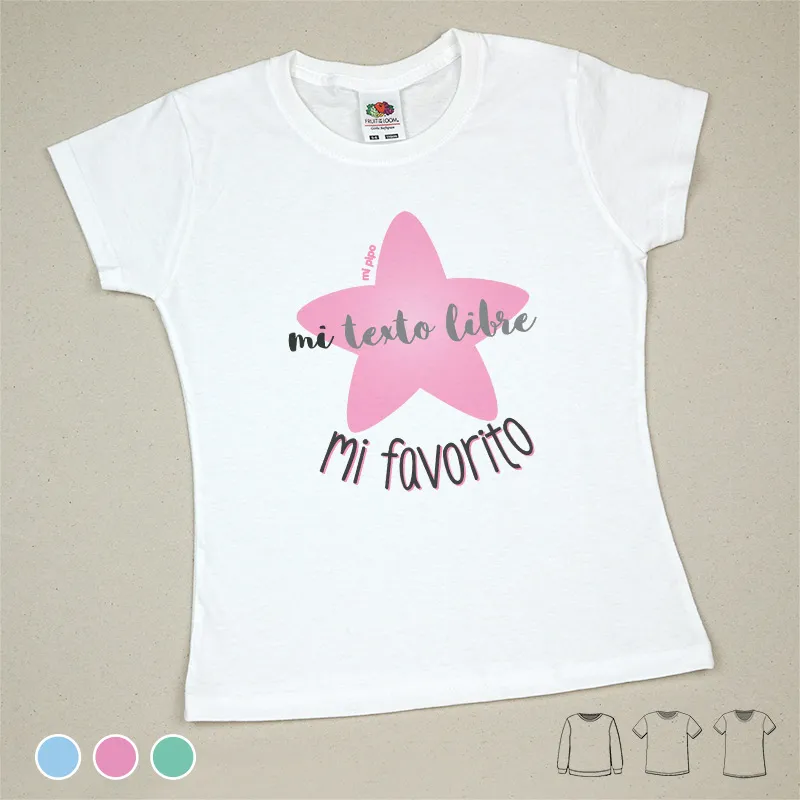 Camiseta o Sudadera Bebé y Niño/a Mi (texto) mi favorito Camiseta o Sudadera Bebé y Niño/a Mi (texto) mi favorito
