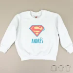 Camiseta o Sudadera Bebé y Niño/a Nombre + Superman