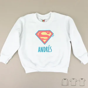 Camiseta o Sudadera Bebé y Niño/a Nombre + Superman