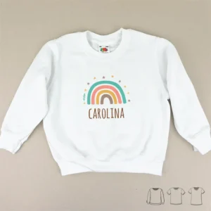 Camiseta o Sudadera Bebé y Niño/a Personalizada Arcoíris Soft
