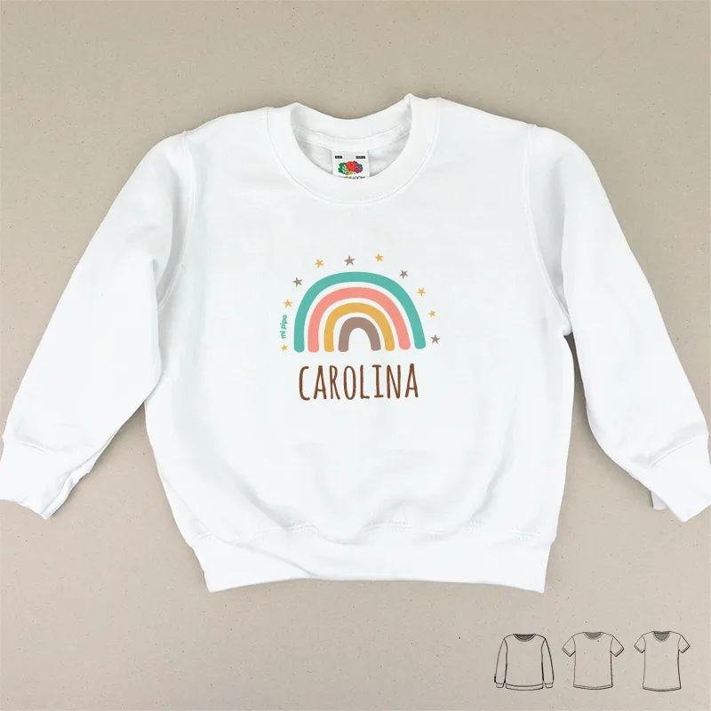 Camiseta o Sudadera Bebé y Niño/a Personalizada Arcoíris Soft Camiseta o Sudadera Bebé y Niño/a Personalizada Arcoíris Soft