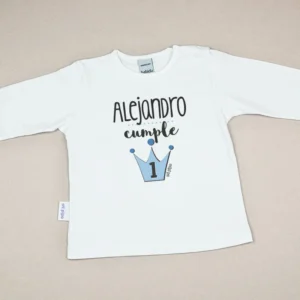 Camiseta o Sudadera Bebé y Niño/a Personalizada Cumpleaños Corona Azul