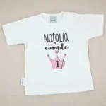 Camiseta o Sudadera Bebé y Niño/a Personalizada Cumpleaños Corona Rosa