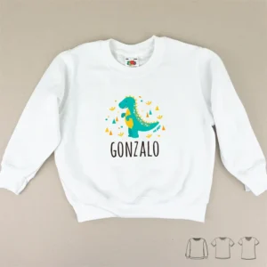 Camiseta o Sudadera Bebé y Niño/a Personalizada Dinosaurio