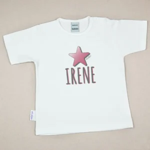 Camiseta o Sudadera Bebé y Niño/a Personalizada Estrella Rosa