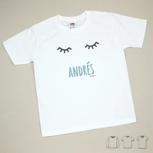 Camiseta o Sudadera Bebé y Niño/a Personalizada Pestañas Azul