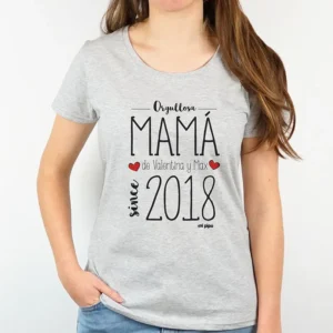 Camiseta o Sudadera Divertida Mamá Orgullosa Mamá de (nombre/s) since (año)
