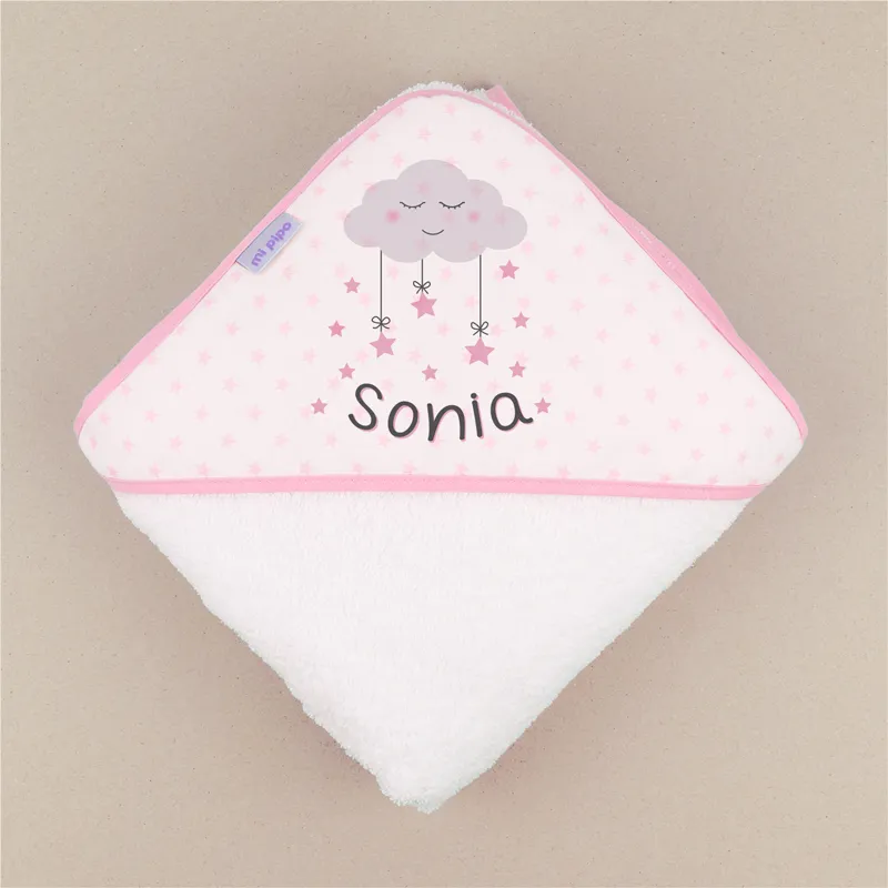 Capa de baño Nube Rosa Personalizada Capa de baño Nube Rosa Personalizada