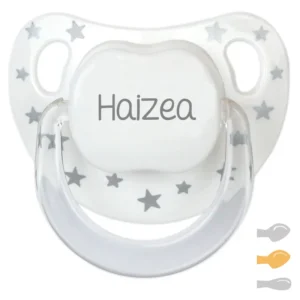 Chupete Baby Chic Blanco Plata Personalizado Chupete Baby Chic Blanco Plata Personalizado