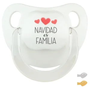 Chupete Baby Deco Blanco corazones rojos Navidad es Familia Chupete Baby Deco Blanco corazones rojos Navidad es Familia