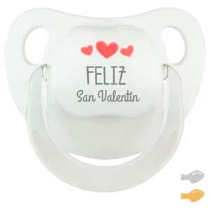 Chupete Baby Deco Blanco Feliz San Valentín