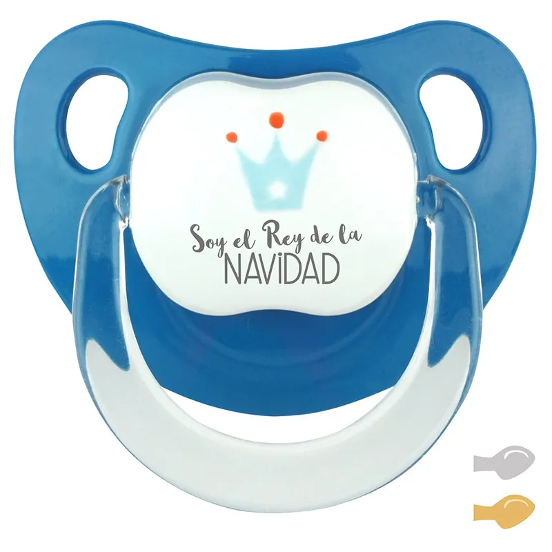 Chupete Baby Deco Corona Denim Soy el Rey de la Navidad Chupete Baby Deco Corona Denim Soy el Rey de la Navidad