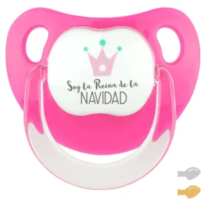 Chupete Baby Deco Corona Fucsia Soy la Reina de la Navidad