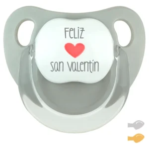 Chupete Baby Deco Gris Feliz San Valentín