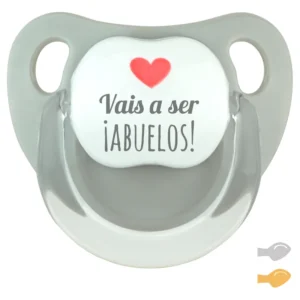 Chupete Baby Deco Gris Vais a ser Abuelos (tetinas 0-6)