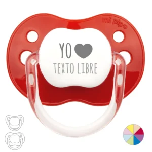 Chupete Divertido Yo corazón (texto libre) Chupete Divertido Yo corazón (texto libre)