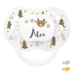 Chupete New Classic Deco Navidad Blanco Árboles Dorado, Personalizado