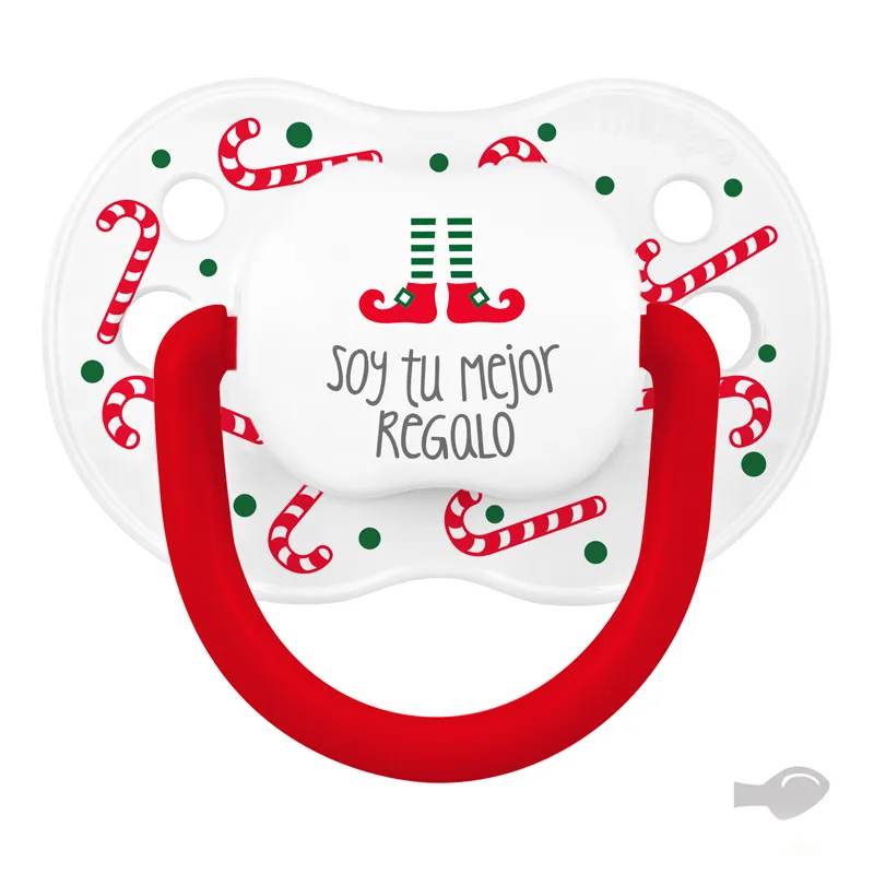 Chupete New Classic Deco Navidad Blanco Bastones, Soy tu mejor regalo Chupete New Classic Deco Navidad Blanco Bastones, Soy tu mejor regalo