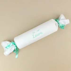 Cojín Antivuelco Caramelo Blanco y Menta Personalizado, dibujo opcional