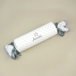Cojín Antivuelco Caramelo Estrellas Gris Personalizado, dibujo opcional